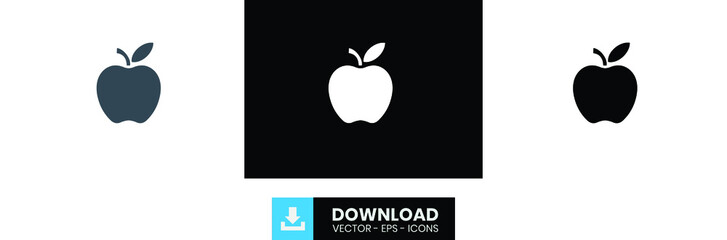 apple outline icon, black apple outline icon, white apple outline icon, apple icon.