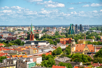 View of the city of Bydgoszcz from above