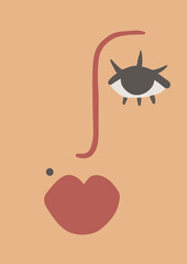 Sophisticated beautician salon poster warm color for beauty brand cosmetician stylist abstract refined