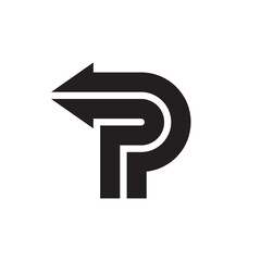 Letter P arrow abstract logo design