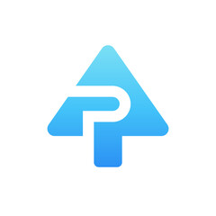 Letter P arrow modern logo design