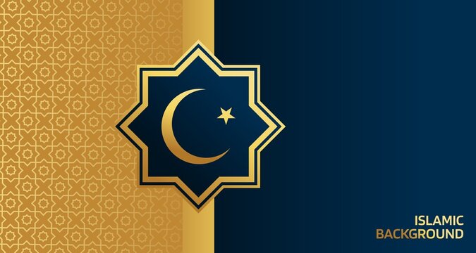 Islamic background star and gold patterned design (used for special and religious occasions)