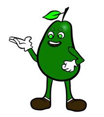 Avocado mascot making presentations. Fruit character vector illustration. isolated on white background.