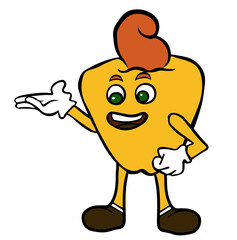 Cashew mascot making presentations. Fruit character vector illustration. isolated on white background.
