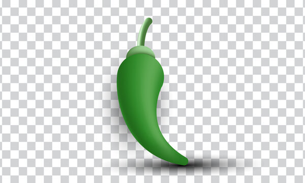 unique 3d green chili icon design isolated on transparant background.Trendy and modern vector in 3d style.