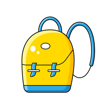 Yellow Hiking Backpack Or Travel Bag Isolated Vector