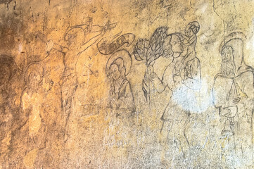 Fototapeta na wymiar スイス ローザンヌ 古城内の壁画