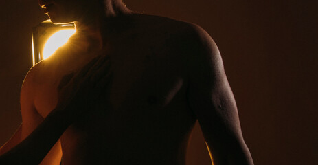silhouette of a couple. Couple in love. Sensual. Model. Back. Background. Shadow. 