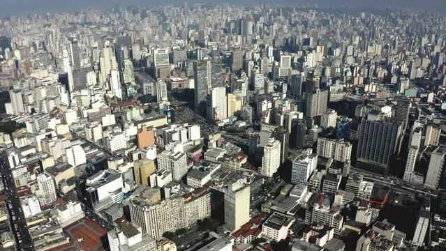 Sao Paulo, Brazil. Aerial view of downtown district.