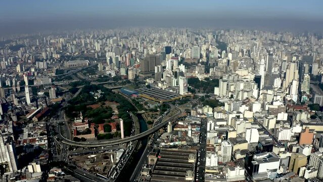 Sao Paulo, Brazil. Municipal Market, Wind vane Museum and Dom Pedro 2 Park.