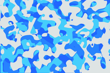 Fototapeta na wymiar Camouflage blue seamless pattern on print clothing fabric.