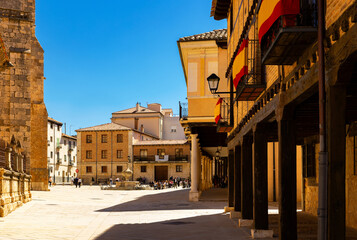 Fototapeta na wymiar Streets of El Burgo de Osma in afternoon, province of Soria, Spain.