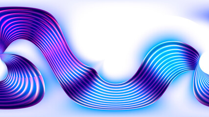 Asbstract background with glowing blue lines on a white background