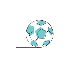 Obraz premium Continuous line Illustration football ball vector design