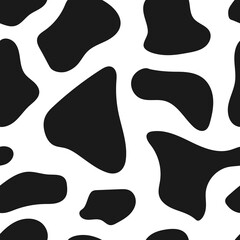 Cow texture seamless pattern. Abstract animal skin stains.