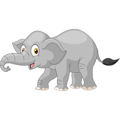 Cute elephant on white background