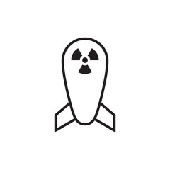 line icon bomb nuclear isolated on white background.