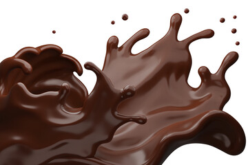 Chocolate splash with clipping path , 3D Rendering, 3D illustration