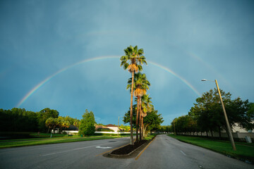 Beautiful rainbow and cloud of Florida