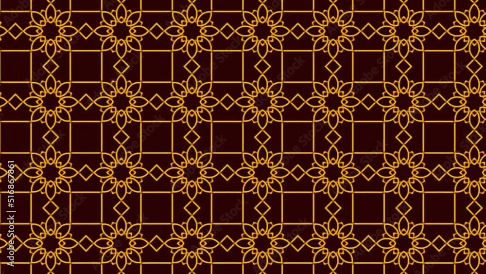 Poster seamless tiles pattern in sliding motion. digital art is made up of abstract shapes with curls on a 