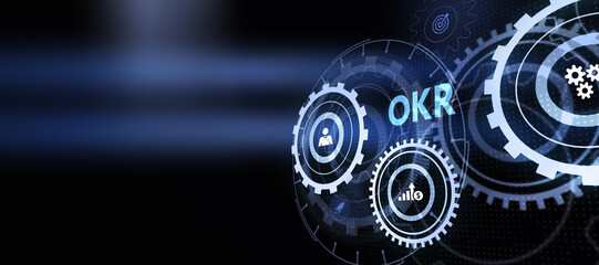 OKR Objectives key results. Business, Technology, Internet and network concept. 3d illustration