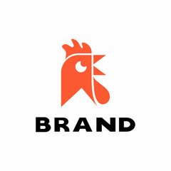 rooster head logo elegant design