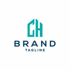 letter ch real estate logo building 