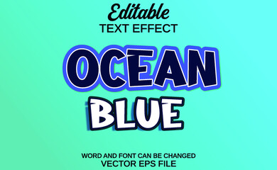 vector text effect ocean blue