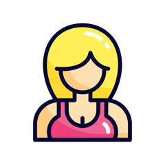 girl filled line style icon. vector illustration for graphic design, website, app