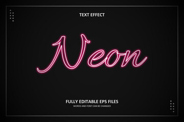 3D Red Neon Text Effect Template Editable	