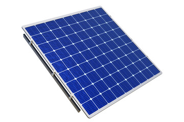 Solar panel close-up. IVF battery electricity. Power plant. Solar panel with metal fastening. Eco electricity battery. Solar power panel. Photoelectric sun battery. Isolated on white. 3d image - obrazy, fototapety, plakaty