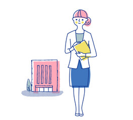 ビジネスウーマンと会社