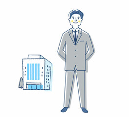 ビジネスマンと会社