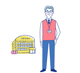 ビジネスマンと会社