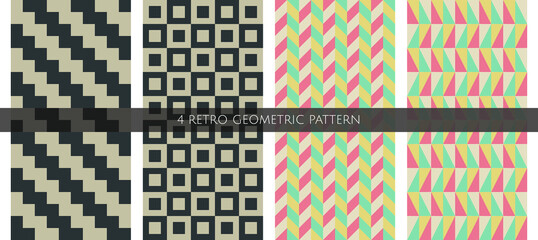 Retro color background. Seamless vector. Bundle pattern. Simple design.