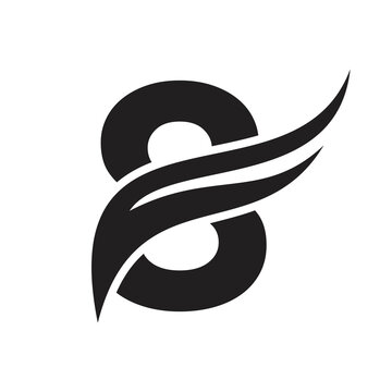 Letter 8 Wing Logo Design. Transportation Logo Letter 8 and Wings Concept