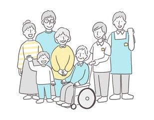 家族と介護スタッフ