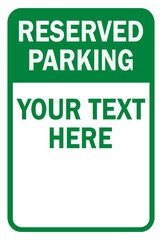reserved parking sign with custom text - reserved parking sign - obrazy, fototapety, plakaty