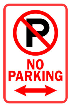 no parking sign (double arrow with symbol)