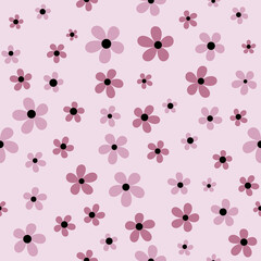 Pink floral background. Seamless pattern. For banner, poster, backdrop, car, wrapping paper, etc. Vector EPS 8.