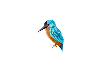 king fisher bird polygon