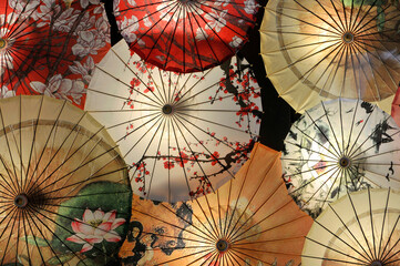Chinese colorful paper umbrellas 