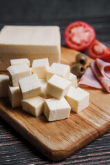 Mexican Chihuahua cheese or mennonite cheese from Mexico Latin America	