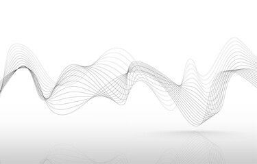 white vector background.abstract smooth line.sound wave