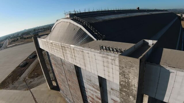 Abandoned Old Airplane Blimp Hangar Control Tower