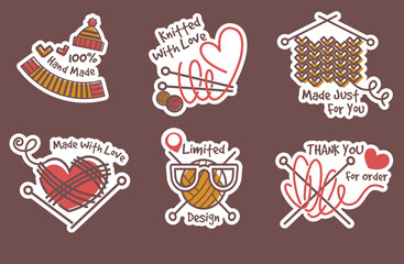 Handmade clothing sticker design, label set