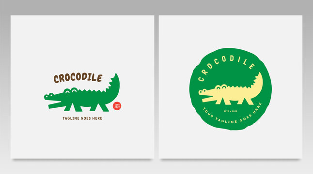 Crocodile logo design vector template and Illustration. Animal logo vector