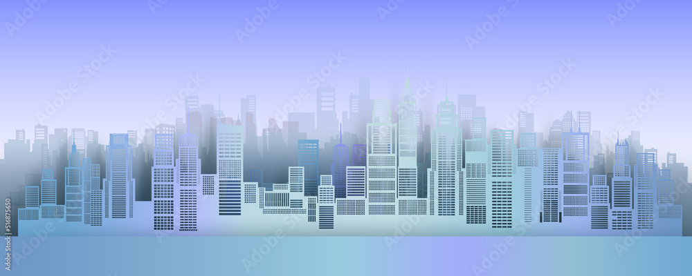 Wall mural Architecture building concept design for modern city illustration.