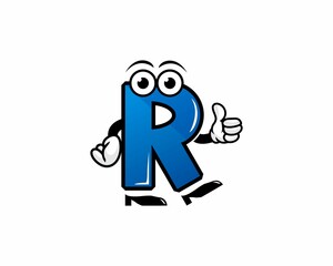Letter R with Character Vector Logo