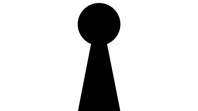 einfache Schlüsselloch Grafik mit dem schwarzen Schlüsselloch in groß mittig